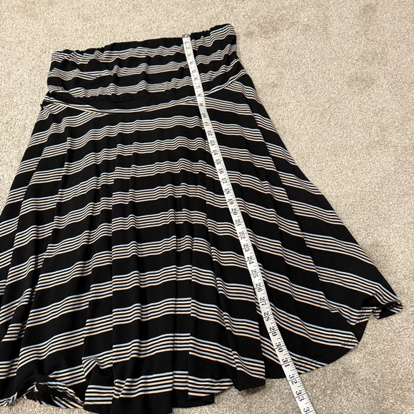 Torrid Black Blue Striped Jersey Stretch Flare Tube Top Skate Dress Plus Size 2 - Picture 5 of 9